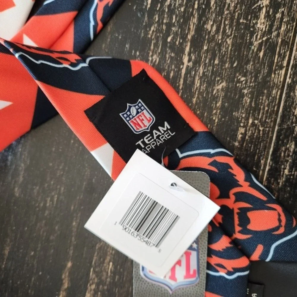 Chicago Bears Necktie Blue/Orange Holiday Formal Football Logo NFL Snowflake NWT